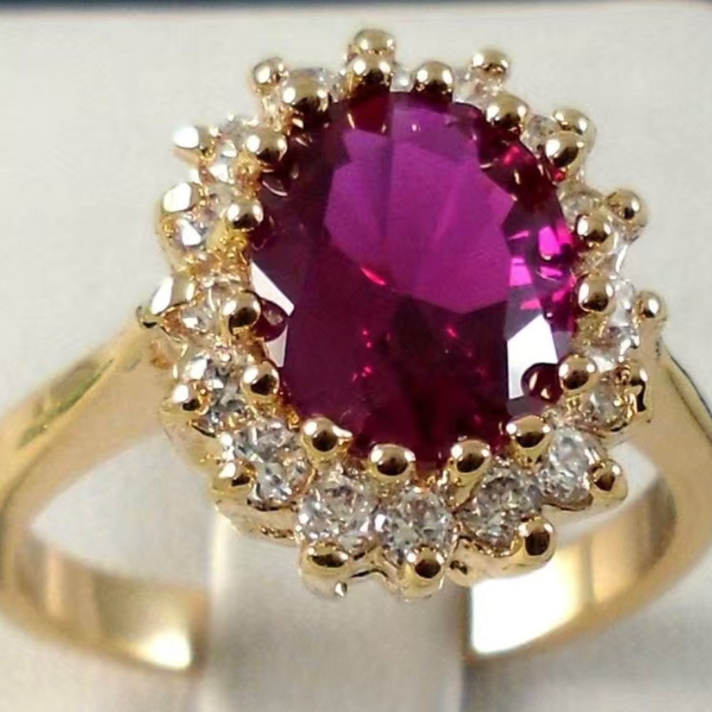 Golden Ruby & Diamond Ring